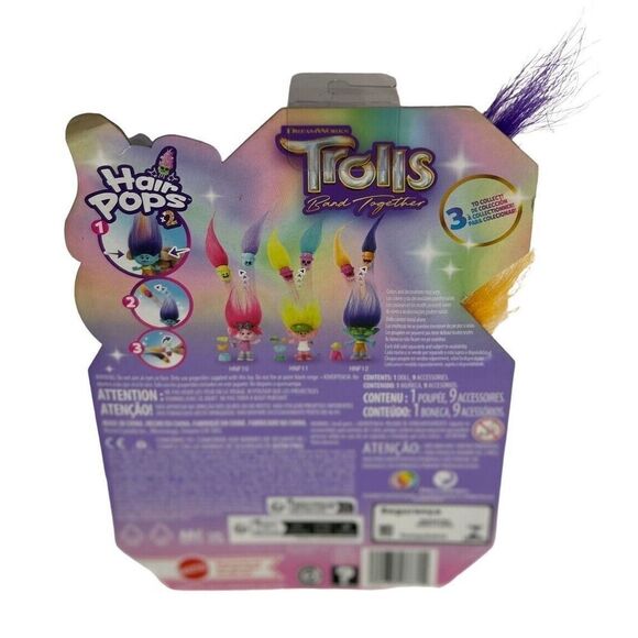 Dreamworks Trolls Band Together Figure & Hair Pops Complete Set of 2 Dolls - Picture 9 of 9